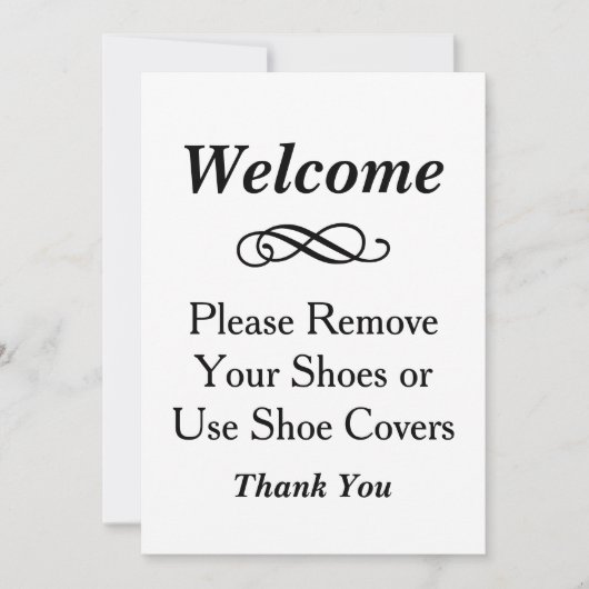 Welkom, zwart en wit. Verwijder de schoenen (Voorkant)