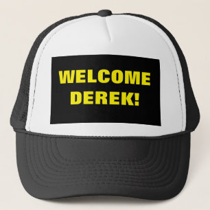 WELKOM ZWART EN WITTE HOED  TRUCKER PET