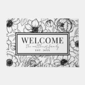 Welkom Zwart Wit Naam Deurmat (Voorkant)