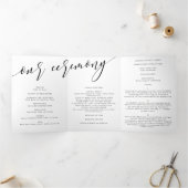 Welkom zwarte kalligrafie Foto bruiloft Drieluik Programma (Binnen)