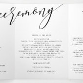 Welkom zwarte kalligrafie Foto bruiloft Drieluik Programma (Binnenkant midden)