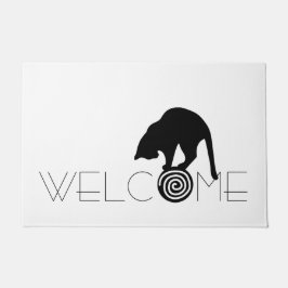 Welkom zwarte kat Doormat Deurmat