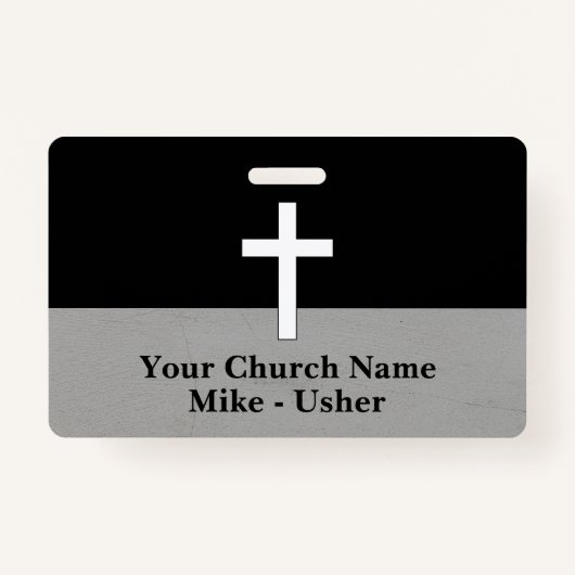 Welkom Zwarte Wit Christelijke Kerk Usher Badge (Voorkant)