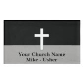 Welkom Zwarte Wit Christelijke Kerk Usher Naambadge (Voorkant)