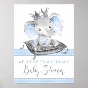 Welkombord voor babyfeestje van Olifant Prins Poster