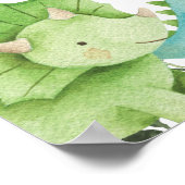 Welkombord voor dinosaurus-babyshower poster (Hoek)