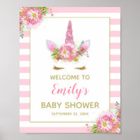 Welkombord voor eenhoorn baby shower