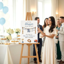Welkombord voor honkbal baby shower Little Slugger