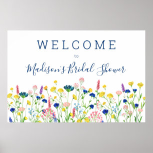 Welkombord voor Wildflower Garden Bruidsdouche Poster