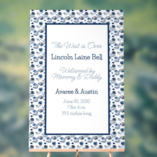 Welkombordje voor baby jongen acryl bord (Neutraal)