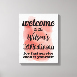welkome aangepaste aanhalingstekens humor canvas afdruk