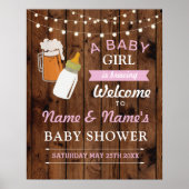 Welkome Baby shower Poster Brouwerij Hout (Voorkant)