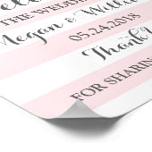 welkome bruiloft Teken roze bloemen Poster (Hoek)