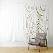 Welkome Elegant Gold Curved Script Banner Wandkleed (In Situ (horizontaal))
