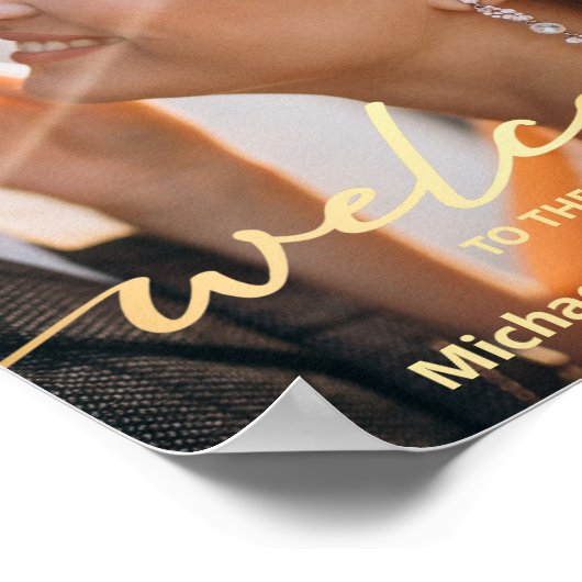 welkome gouden stijlvolle poster voor bruiloft met (Hoek)