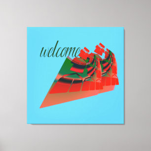 welkome homo , vier hosting , venerati canvas afdruk
