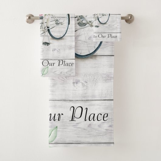 Welkome lentemfiets voor de set handdoeken (Insitu)