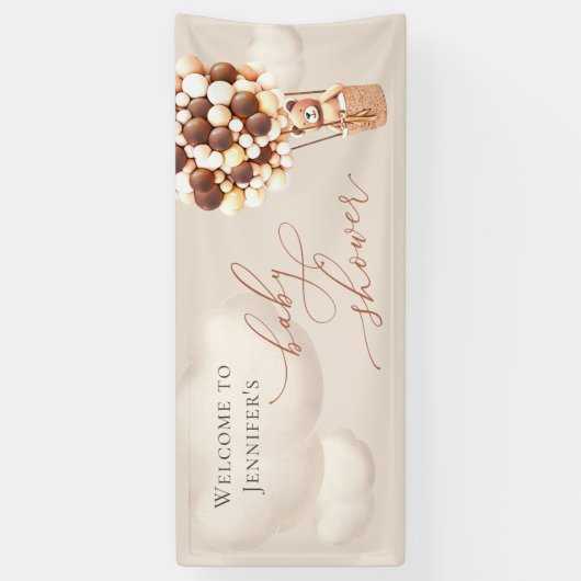 Welkomstbanner Beer Baby shower Spandoek (Verticaal)