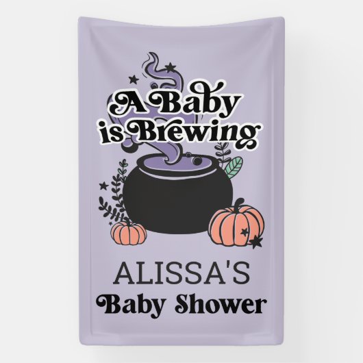 Welkomstbanner voor Baby van halloween Brewing Bab Spandoek (Verticaal)