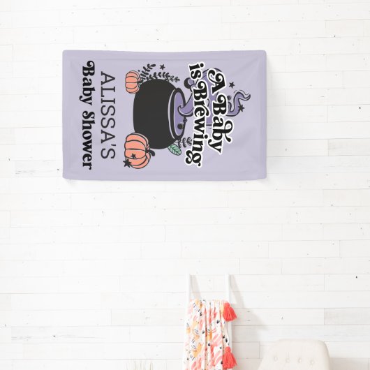Welkomstbanner voor Baby van halloween Brewing Bab Spandoek (Insitu)