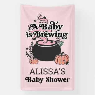Welkomstbanner voor Baby van halloween Brewing Bab Spandoek