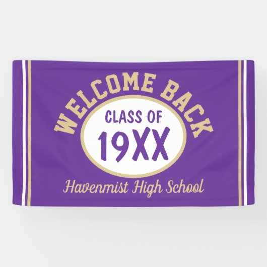 Welkomstbanner voor Reunion back Class Spandoek (Horizontaal)