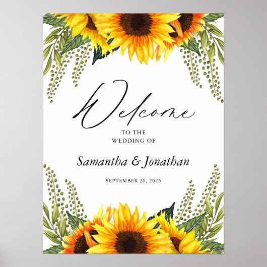 Welkomstbloemen voor bruiloft poster (Voorkant)
