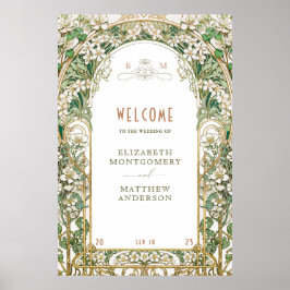 Welkomstbord Floral Arch Art Nouveau Poster