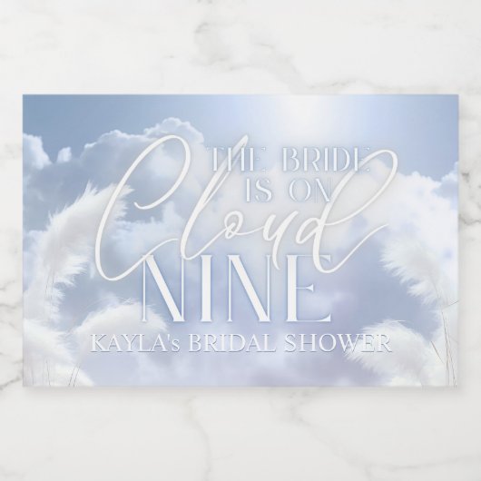 Welkomstbord op Cloud Nine 9 Pampas Vrijgezellenfe Sparkling Wijnetiket (Enkel label)