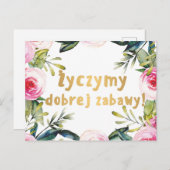 Welkomstbord Poolse Poolse partij voor bruiloft Briefkaart (Voorkant / Achterkant)