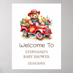 Welkomstbord Schattige Teddy lokaal geteeld Baby s Poster