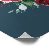 Welkomstbord van het Stusty Blue Burgundy Bloom We Poster (Hoek)