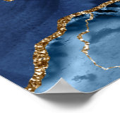 Welkomstbord van marinesurroge goudgeode bruiloft poster (Hoek)