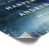 Welkomstbord van Navy Gold Wedding Poster (Hoek)