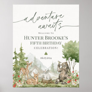Welkomstbord van Woodland Animals Poster