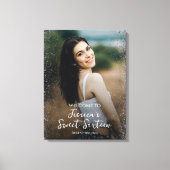 Welkomstbord van zestien partijen met foto canvas afdruk (Voorkant)