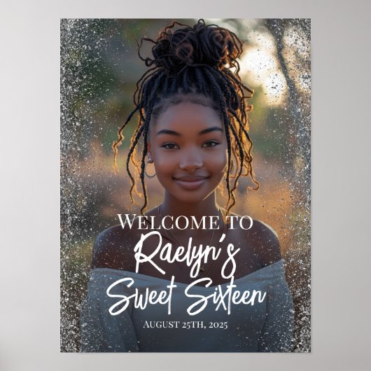 Welkomstbord van zestien partijen met foto poster (Voorkant)