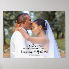 Welkomstbord verlovingsfeest met foto poster