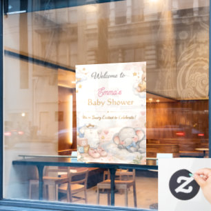 Welkomstbord voor Baby Shower Knuffel Beer Kunst Raamsticker