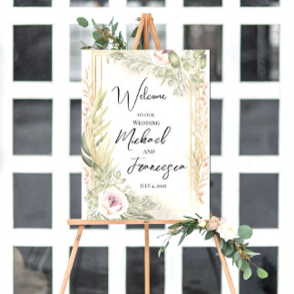 Welkomstbord voor bruiloft poster