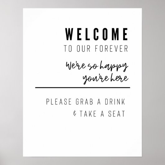 Welkomstbord voor bruiloft poster (Voorkant)