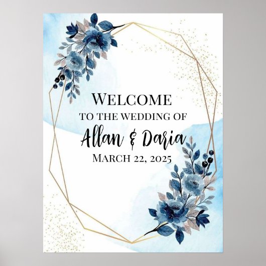 Welkomstbord voor bruiloft poster (Voorkant)