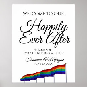 Welkomstbord voor gadepride regenboogbruiloft poster