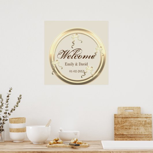 Welkomstbord voor goudweduwen poster (Keuken)