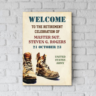 Welkomstbord voor militaire afboeking poster