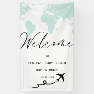 Welkomstbord voor reiskaartje Baby shower Spandoek
