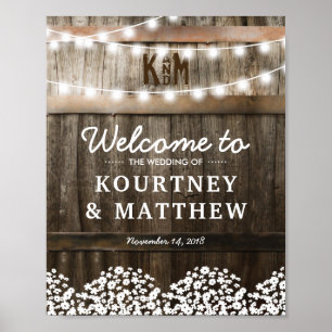 Welkomstbord voor Rustic Country Wedding Poster