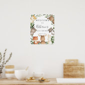 Welkomstbord Woodland Friends Baby shower Poster (Keuken)