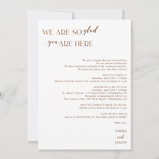 Welkomstbrief Boho terracotta Bedankkaart (Voorkant)