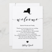 Welkomstbrief en reiskaart voor New York Wedding Programma (Voorkant / Achterkant)